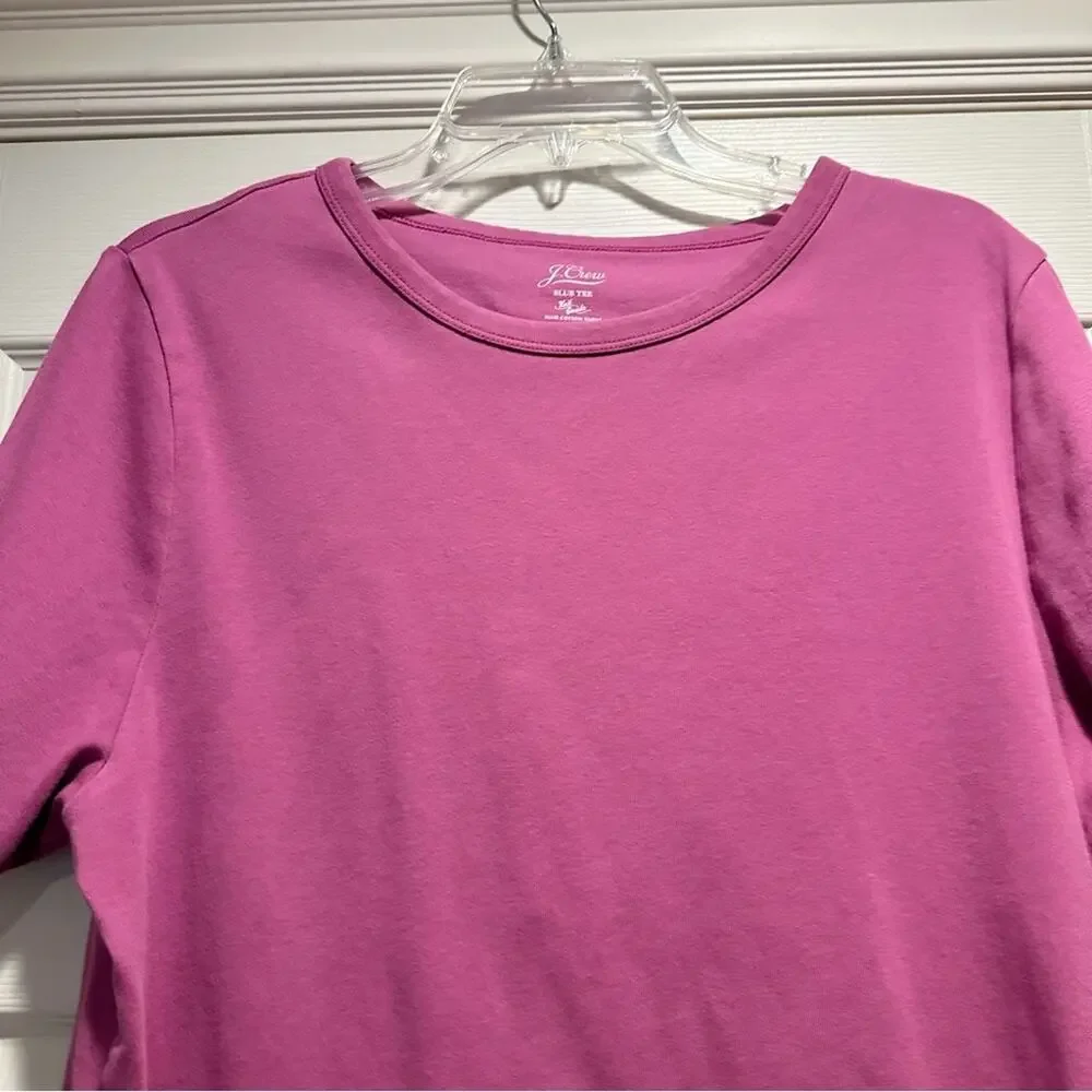 J Crew Slub Cotton Tee Pink Short Sleeve Shirt G1438 Top Plus Size Fit 2X